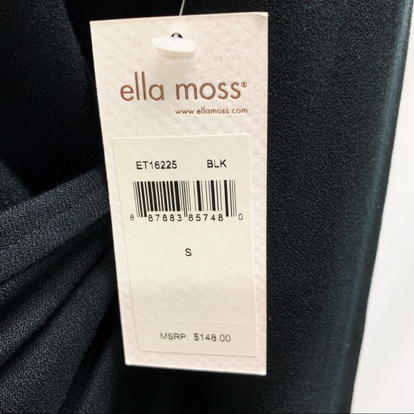 Ella Moss Black Draped Surplice Blouse NWT - Picture 4 of 4